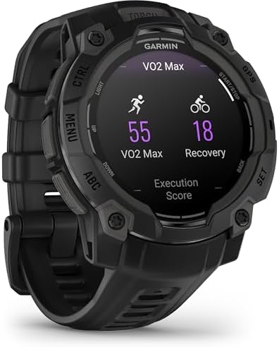 Garmin Instinct  3 45mm  AMOLED Display  Rugged Outdoor GPS Smartwatch  Metal Reinforced Bezel  Built in Flashlight  Up to 18 Days of Battery Life  Black