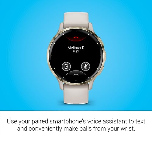 Garmin Venu 3S Soft Gold Stainless Steel Bezel 1 2 Inch AMOLED Touchscreen Display Smart Watch with 41mm Ivory Case and Silicone Band