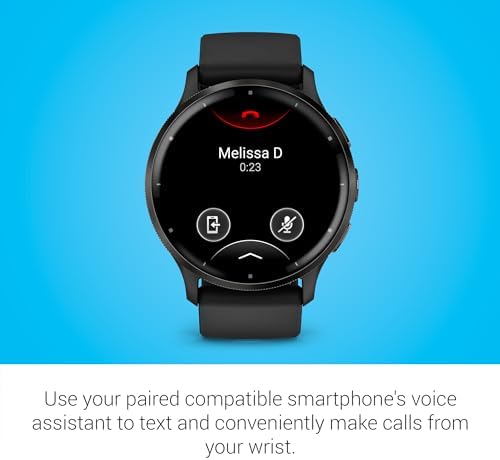 Garmin Venu 3 Slate Stainless Steel Bezel 1 4 Inch AMOLED Touchscreen Display Smart Watch with 45mm Black Case and Silicone Band