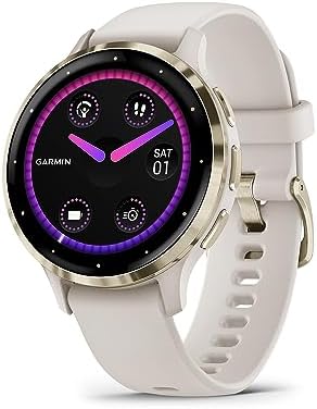 Garmin Venu 3 Slate Stainless Steel Bezel 1 4 Inch AMOLED Touchscreen Display Smart Watch with 45mm Black Case and Silicone Band