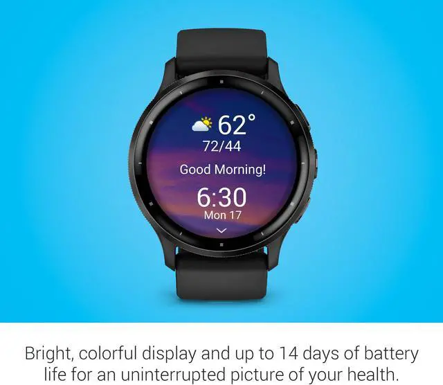 Garmin Venu 3 Slate Stainless Steel Bezel with Black Case and Silicone Band   Smart Watch 010 02784 01