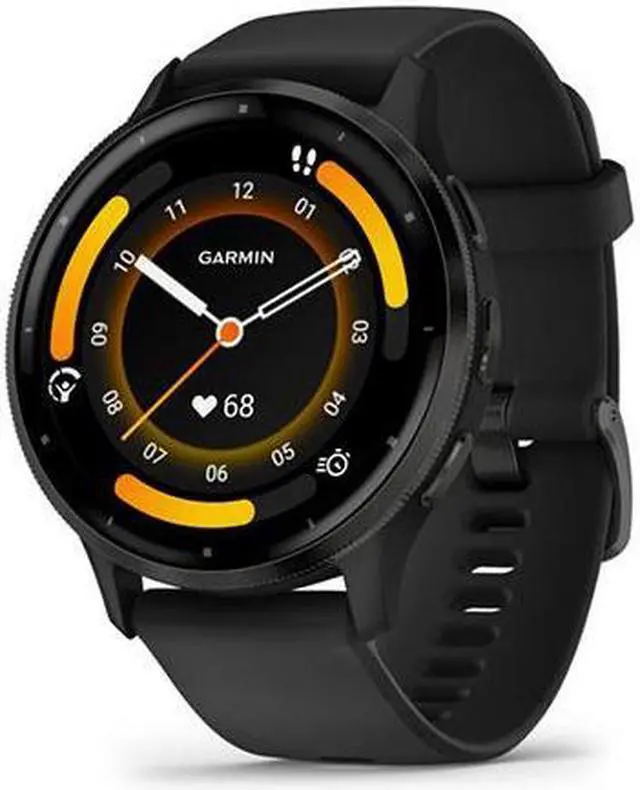 Garmin Venu 3 Slate Stainless Steel Bezel with Black Case and Silicone Band   Smart Watch 010 02784 01
