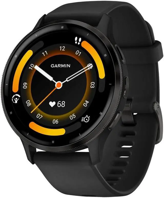 Garmin Venu 3 Slate Stainless Steel Bezel with Black Case and Silicone Band   Smart Watch 010 02784 01