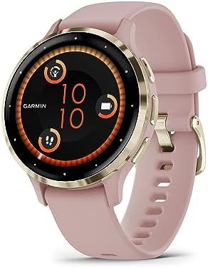 Garmin Venu 3 Slate Stainless Steel Bezel 1 4 Inch AMOLED Touchscreen Display Smart Watch with 45mm Black Case and Silicone Band