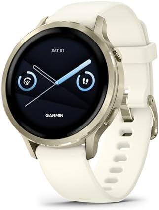 Garmin Venu® 4, 41mm, reloj inteligente avanzado de GPS para salud y fitness, pantalla brillante y colorida, linterna incorporada, 10 días de duración de batería, color plateado con banda de silicona