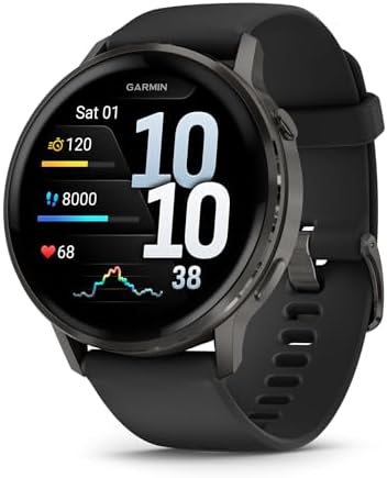 Garmin Venu  4  41mm  Advanced Health and Fitness GPS Smartwatch  Bright and Colorful Display  Built in Flashlight  10 Days of Battery Life  Silver with Periwinkle Silicone Band