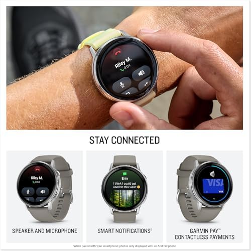 Garmin Venu  4  45mm  Advanced Health and Fitness GPS Smartwatch  Bright and Colorful Display  Built in Flashlight  12 Days of Battery Life  Silver with Silver Gray Silicone Band