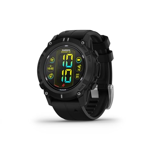 Garmin  Descent  G2  Watch Style Dive Computer  Bright AMOLED Display  Multiple Dive Modes  Health and Wellness Features  Black with Black Band