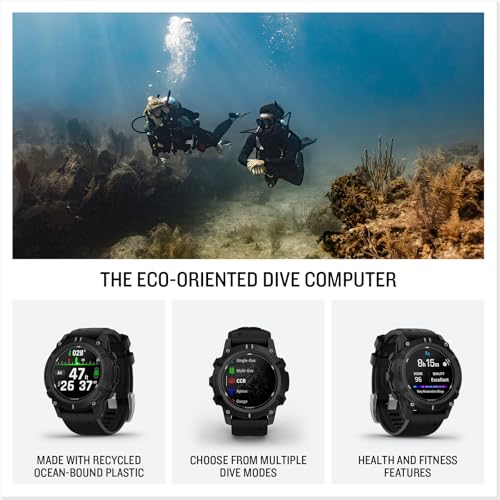Garmin  Descent  G2  Watch Style Dive Computer  Bright AMOLED Display  Multiple Dive Modes  Health and Wellness Features  Black with Black Band