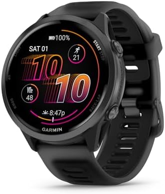 Garmin  Forerunner  570  47mm  Advanced GPS Running and Triathlon Smartwatch  AMOLED Display  Training and Recovery Features  Slate Gray Aluminum with Translucent Black/Black Band