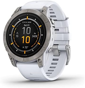 Garmin epix Pro  Gen 2  Sapphire Edition  47mm  High Performance Smartwatch  Advanced Training Technology  Built in Flashlight  Whitestone