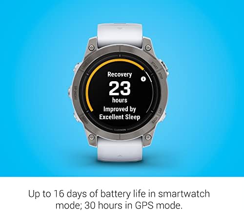 Garmin epix Pro  Gen 2  Sapphire Edition  47mm  High Performance Smartwatch  Advanced Training Technology  Built in Flashlight  Whitestone