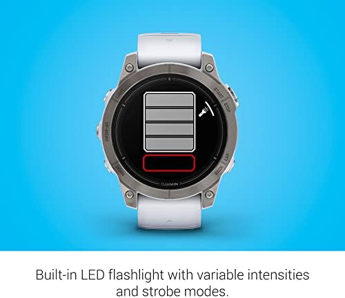 Garmin epix Pro  Gen 2  Sapphire Edition  47mm  High Performance Smartwatch  Advanced Training Technology  Built in Flashlight  Whitestone