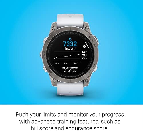 Garmin epix Pro  Gen 2  Sapphire Edition  47mm  High Performance Smartwatch  Advanced Training Technology  Built in Flashlight  Whitestone