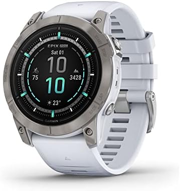 Garmin epix Pro  Gen 2  Sapphire Edition  47mm  High Performance Smartwatch  Advanced Training Technology  Built in Flashlight  Whitestone