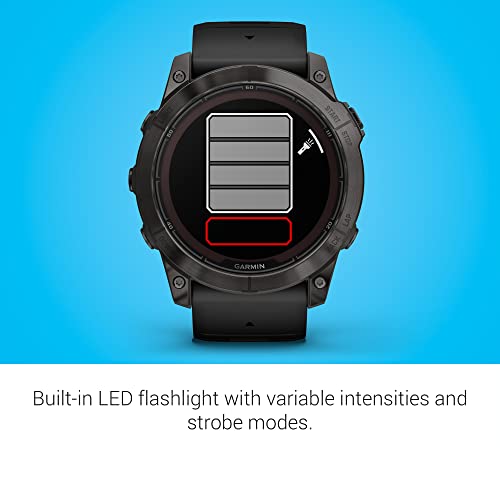 Garmin f nix 7X Pro Sapphire Solar  Multisport GPS Smartwatch  Built in Flashlight  Solar Charging Capability  010 02778 10  Black