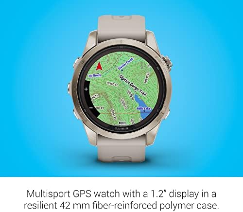 Garmin f nix 7X Pro Sapphire Solar  Multisport GPS Smartwatch  Built in Flashlight  Solar Charging Capability  Fog Gray/Ember Orange