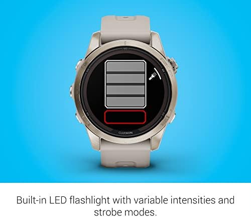 Garmin f nix 7X Pro Sapphire Solar  Multisport GPS Smartwatch  Built in Flashlight  Solar Charging Capability  Fog Gray/Ember Orange