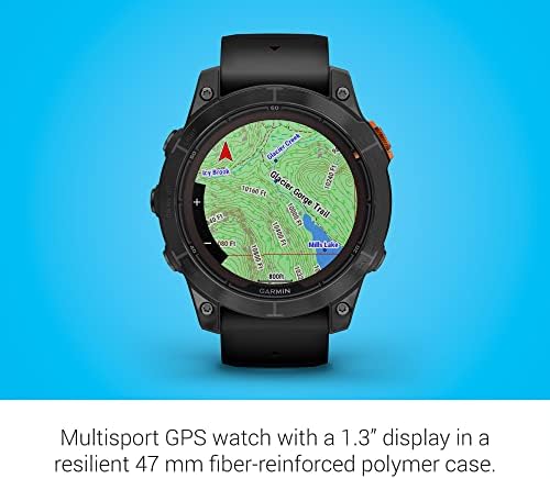 Garmin f nix 7X Pro Sapphire Solar  Multisport GPS Smartwatch  Built in Flashlight  Solar Charging Capability  Fog Gray/Ember Orange