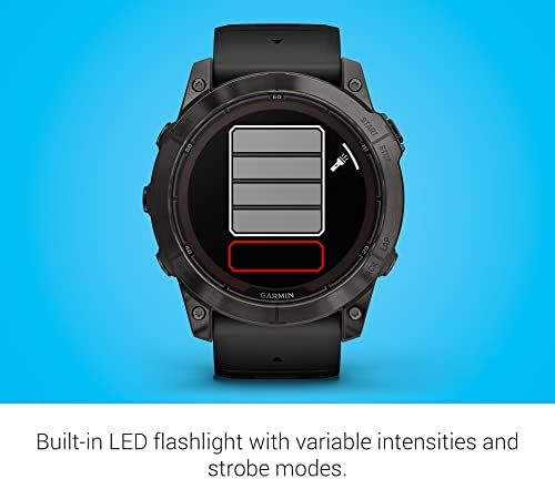 Garmin f nix 7X Pro Sapphire Solar  Multisport GPS Smartwatch  Built in Flashlight  Solar Charging Capability  Fog Gray/Ember Orange