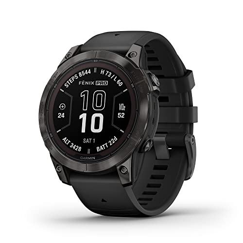Garmin f nix 7 Pro Sapphire Solar  Multisport GPS Smartwatch  Built in Flashlight  Solar Charging Capability  Black
