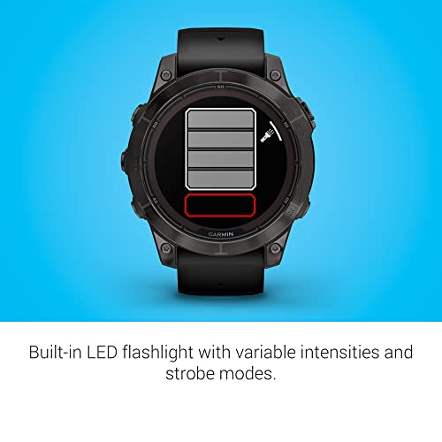 Garmin f nix 7 Pro Sapphire Solar  Multisport GPS Smartwatch  Built in Flashlight  Solar Charging Capability  Black