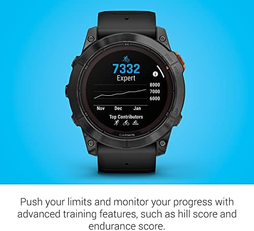 Garmin f nix 7 Pro Sapphire Solar  Multisport GPS Smartwatch  Built in Flashlight  Solar Charging Capability  Black