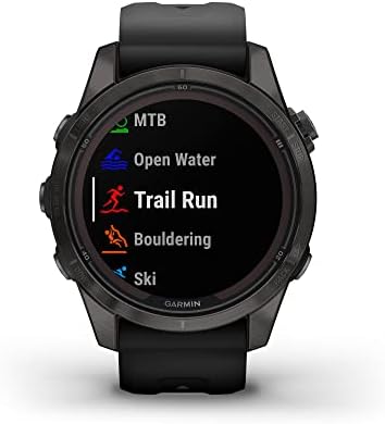 Garmin f nix 7 Pro Sapphire Solar  Multisport GPS Smartwatch  Built in Flashlight  Solar Charging Capability  Black