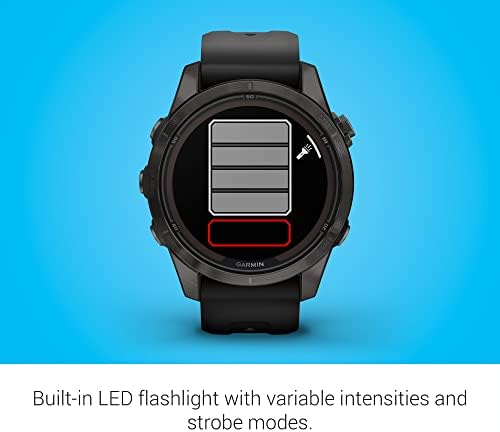 Garmin f nix 7 Pro Sapphire Solar  Multisport GPS Smartwatch  Built in Flashlight  Solar Charging Capability  Black