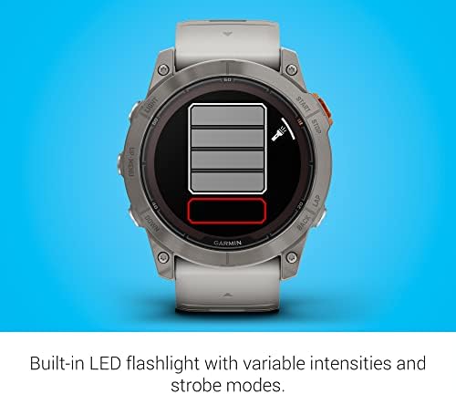 Garmin f nix 7 Pro Sapphire Solar  Multisport GPS Smartwatch  Built in Flashlight  Solar Charging Capability  Black