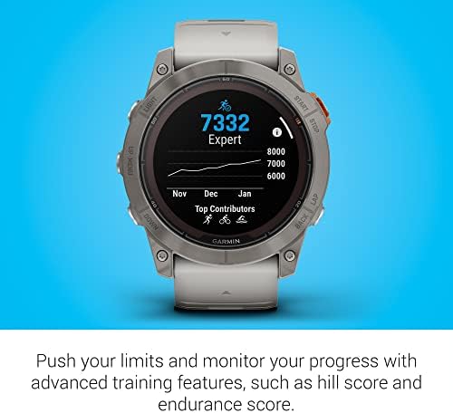 Garmin f nix 7 Pro Sapphire Solar  Multisport GPS Smartwatch  Built in Flashlight  Solar Charging Capability  Black