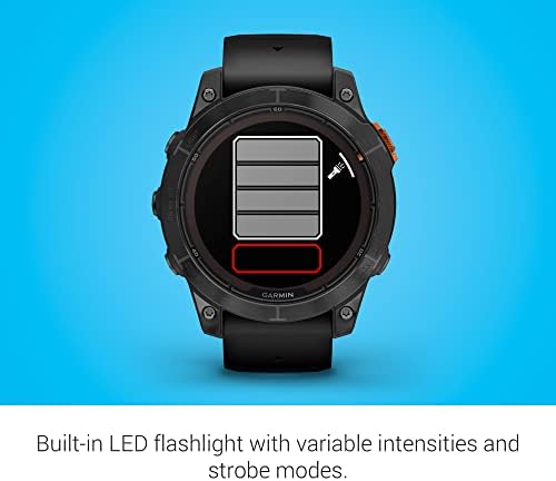 Garmin f nix 7 Pro Sapphire Solar  Multisport GPS Smartwatch  Built in Flashlight  Solar Charging Capability  Black