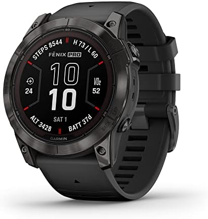 Garmin f nix 7 Pro Sapphire Solar  Multisport GPS Smartwatch  Built in Flashlight  Solar Charging Capability  Black