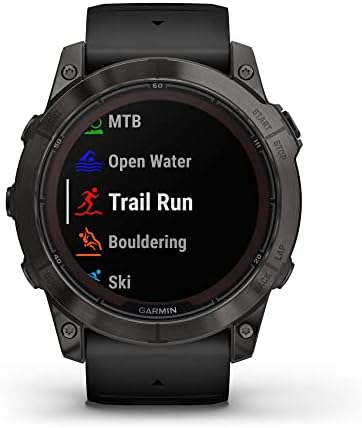 Garmin f nix 7 Pro Sapphire Solar  Multisport GPS Smartwatch  Built in Flashlight  Solar Charging Capability  Black