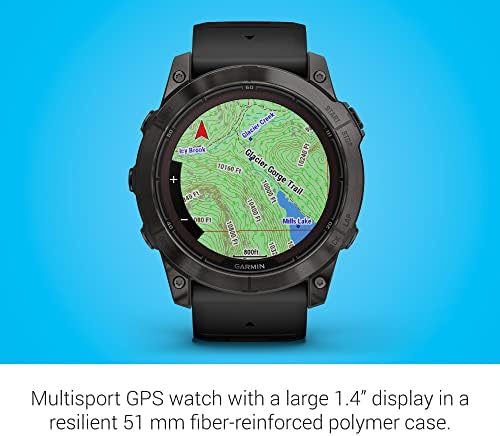 Garmin f nix 7 Pro Sapphire Solar  Multisport GPS Smartwatch  Built in Flashlight  Solar Charging Capability  Black