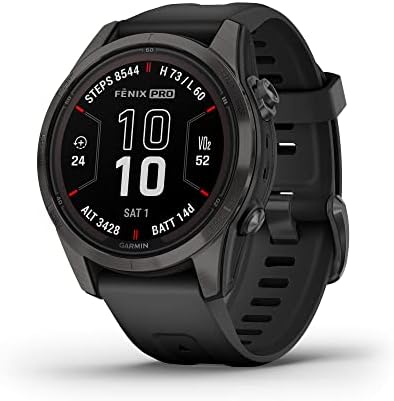 Garmin f nix 7 Pro Sapphire Solar  Multisport GPS Smartwatch  Built in Flashlight  Solar Charging Capability  Black