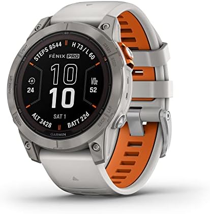 Garmin f nix 7 Pro Sapphire Solar  Multisport GPS Smartwatch  Built in Flashlight  Solar Charging Capability  Black