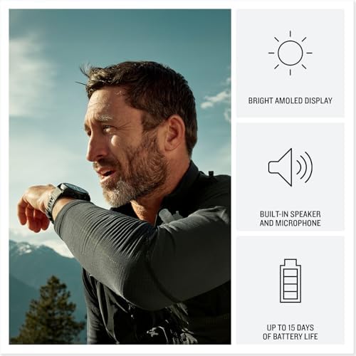 Garmin fēnix® 8 Pro, 2.008 in, pantalla AMOLED, reloj inteligente GPS multideporte conectado premium, tecnología inReach®, zafiro, titanio con correa de silicona grafito/negro