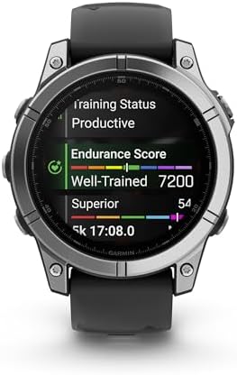 Garmin f nix  8   43mm  AMOLED  Sapphire  Premium Multisport GPS Smartwatch  Long Lasting Battery Life  Dive Rated  Built in LED Flashlight  Carbon Gray DLC Titanium with Pebble Gray Band