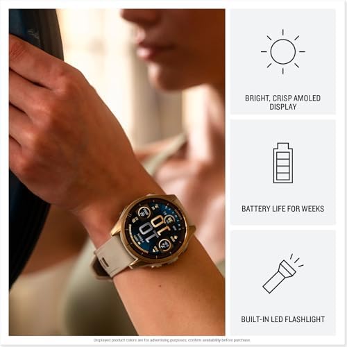 Garmin f nix  8   43mm  AMOLED  Sapphire  Premium Multisport GPS Smartwatch  Long Lasting Battery Life  Dive Rated  Built in LED Flashlight  Carbon Gray DLC Titanium with Pebble Gray Band