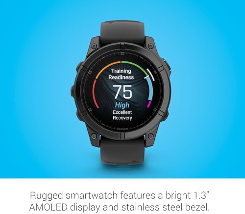 Garmin f nix  8   47mm  AMOLED  Premium Multisport GPS Smartwatch  Long Lasting Battery Life  Dive Rated  Built in LED Flashlight  Slate Gray with Black Band