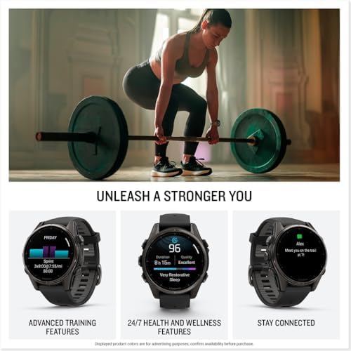 Garmin f nix  8   47mm  AMOLED  Premium Multisport GPS Smartwatch  Long Lasting Battery Life  Dive Rated  Built in LED Flashlight  Slate Gray with Black Band