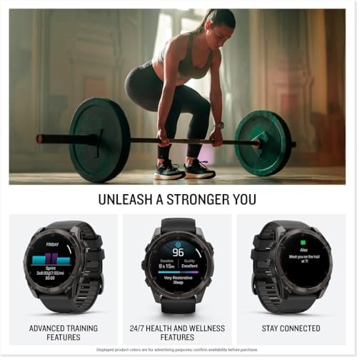 Garmin f nix  8   47 mm  AMOLED  Sapphire  Premium Multisport GPS Smartwatch  Long Lasting Battery Life  Dive Rated  Built in LED Flashlight  Carbon Gray DLC Titanium with Pebble Gray Band