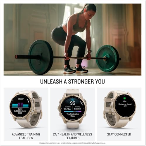 Garmin f nix  8   47 mm  AMOLED  Sapphire  Premium Multisport GPS Smartwatch  Long Lasting Battery Life  Dive Rated  Built in LED Flashlight  Carbon Gray DLC Titanium with Pebble Gray Band