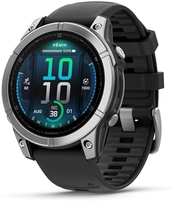 Garmin f nix  8   47 mm  AMOLED  Sapphire  Premium Multisport GPS Smartwatch  Long Lasting Battery Life  Dive Rated  Built in LED Flashlight  Carbon Gray DLC Titanium with Pebble Gray Band