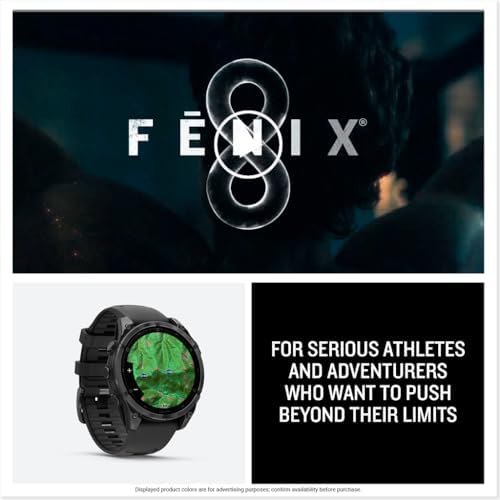 Garmin f nix  8   47mm  AMOLED  Premium Multisport GPS Smartwatch  Long Lasting Battery Life  Dive Rated  Built in LED Flashlight  Slate Gray with Black Band