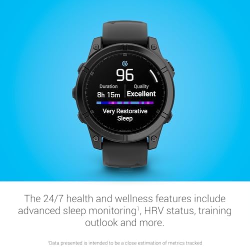 Garmin f nix  8   51 mm  Solar  Sapphire  Premium Multisport GPS Smartwatch  Long Lasting Battery Life  Dive Rated  Built in LED Flashlight  Carbon Gray DLC Titanium with Pebble Gray Band