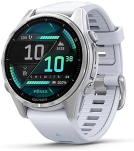 Garmin f nix  8   51 mm  Solar  Sapphire  Premium Multisport GPS Smartwatch  Long Lasting Battery Life  Dive Rated  Built in LED Flashlight  Carbon Gray DLC Titanium with Pebble Gray Band