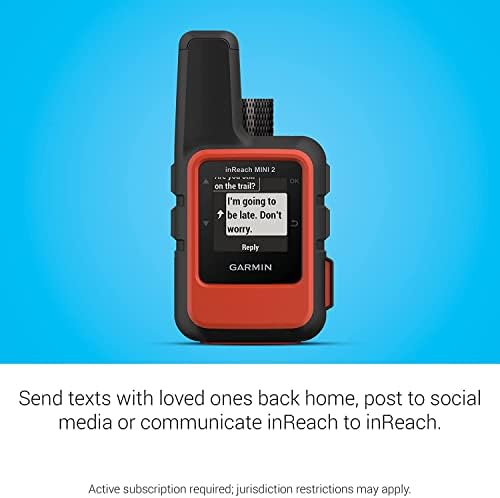 Garmin inReach Mini 2 Portable Satellite Communicator/GPS Navigator  Flame Red  Accessory   Official USA Partner Model   Bundle with LED Brite Nite Dome Lantern Flashlight for Camping