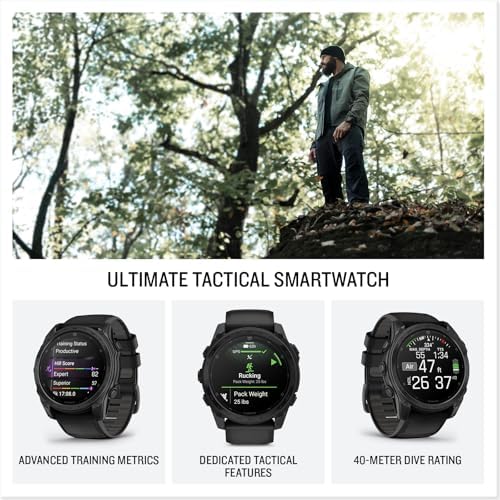 Garmin tactix  8 47mm  AMOLED Display  Premium Tactical GPS Smartwatch  Includes Applied Ballistics Ultralight  Solver